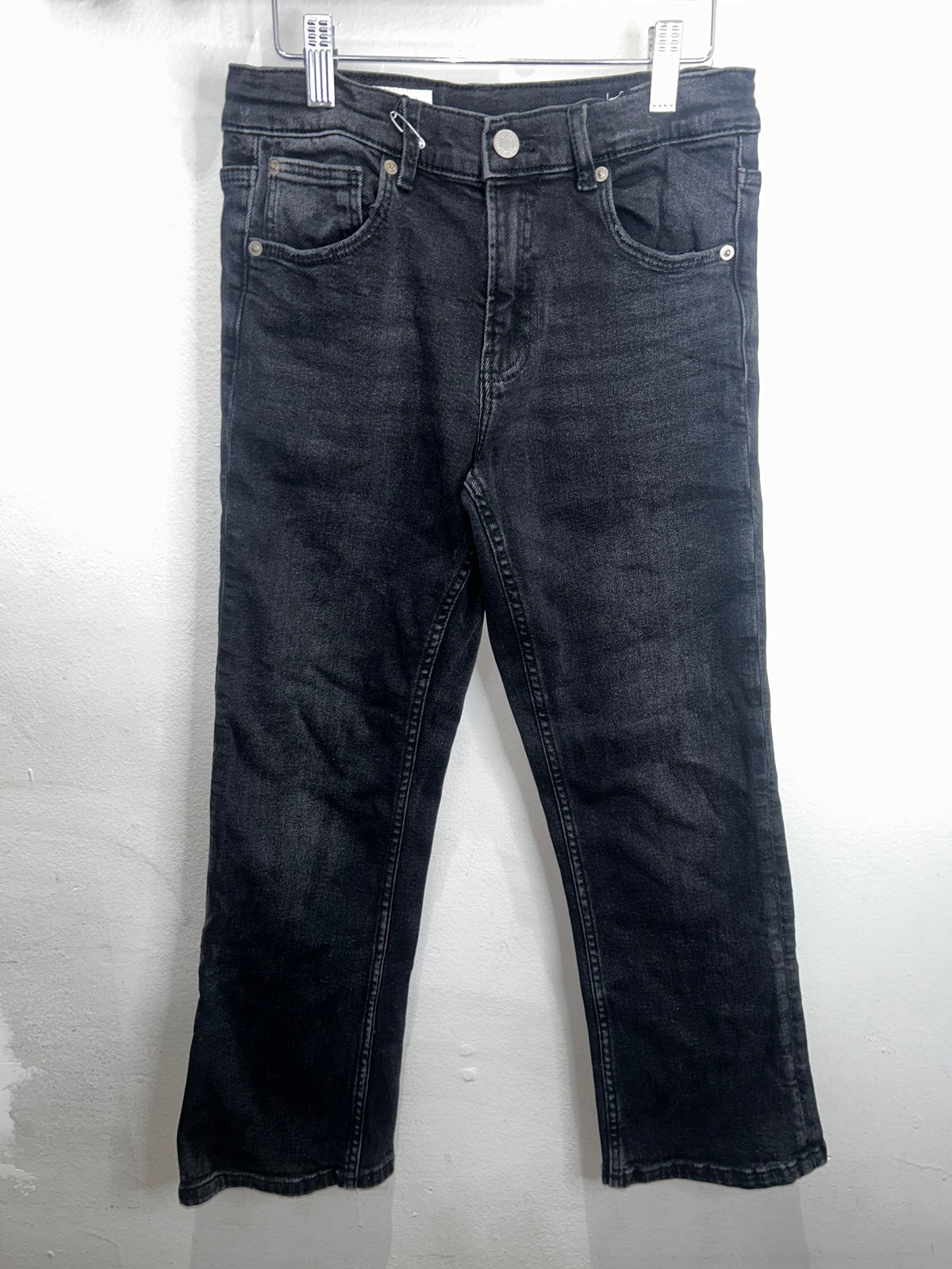 Black straight flare jeans 13-14y