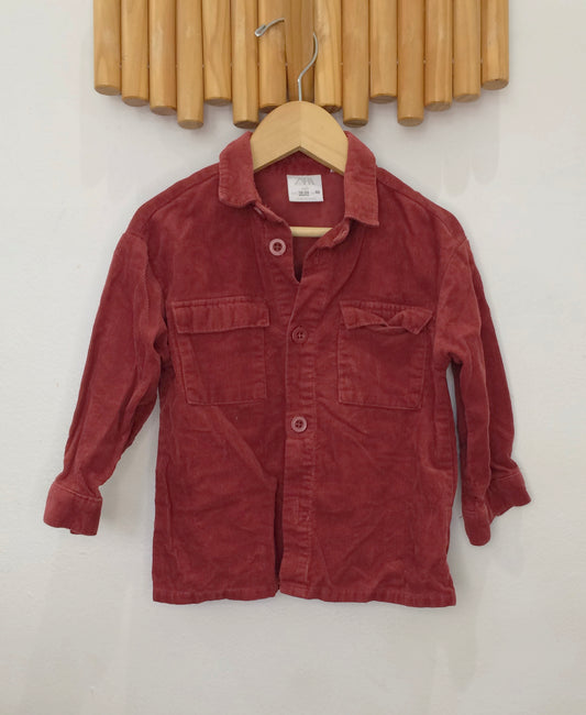 Maroon corduroy shirt 18-24m