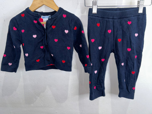 Jacadi hearts sweater set 18m