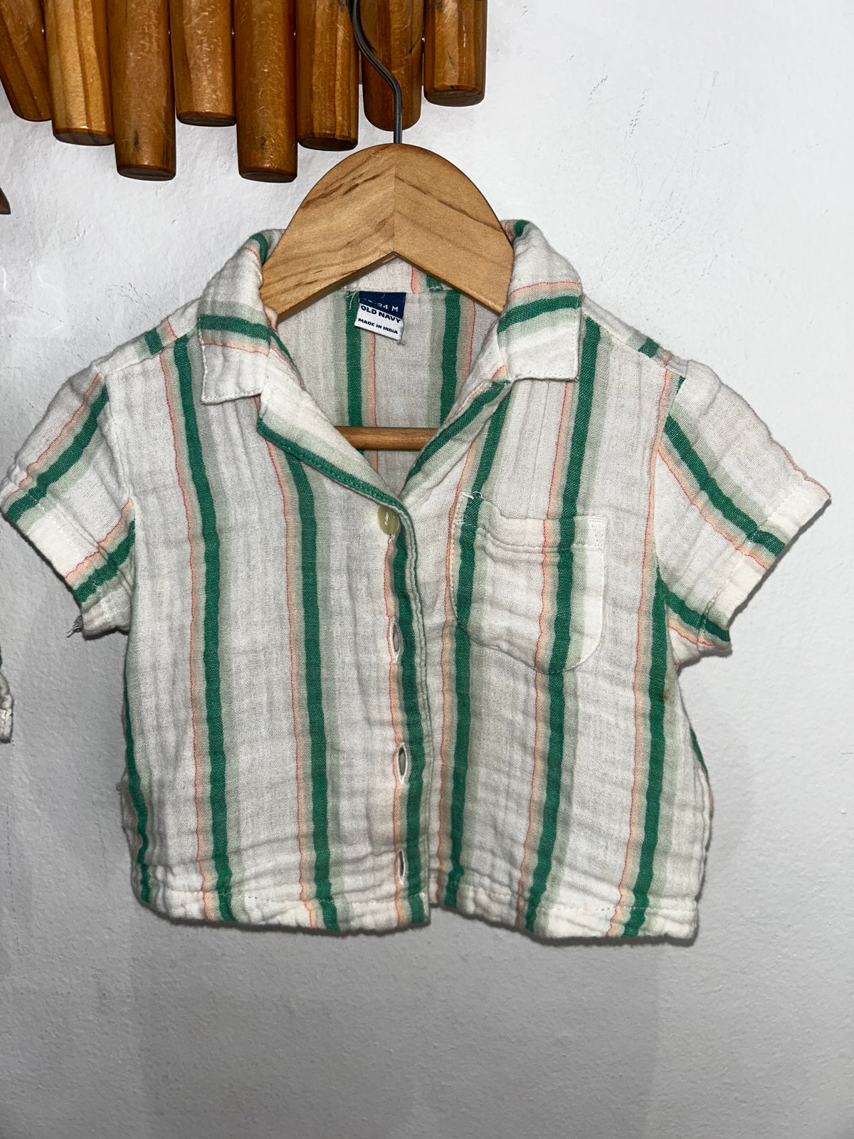 Green and pink stripes breezy set 18-24m