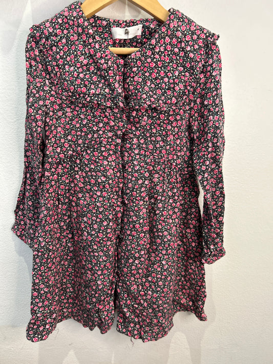 Dark floral collared dress 6y
