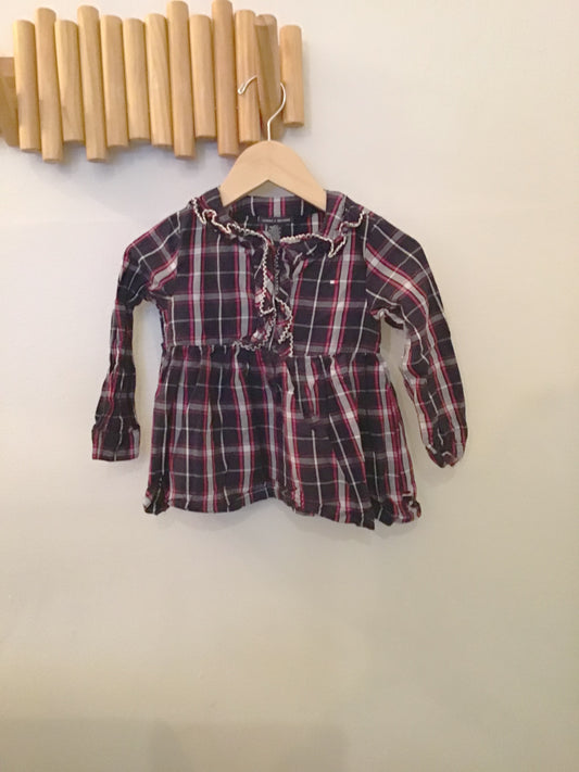 Checkered A-line blouse 3y