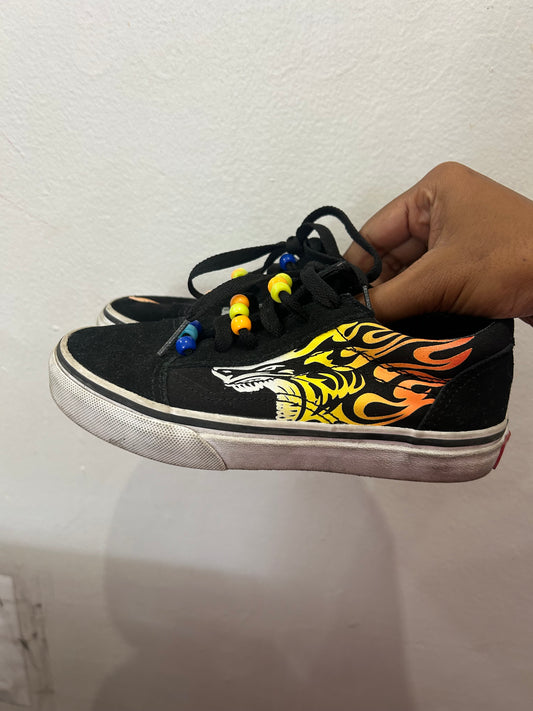 Y2 Vans flames w beaded laces