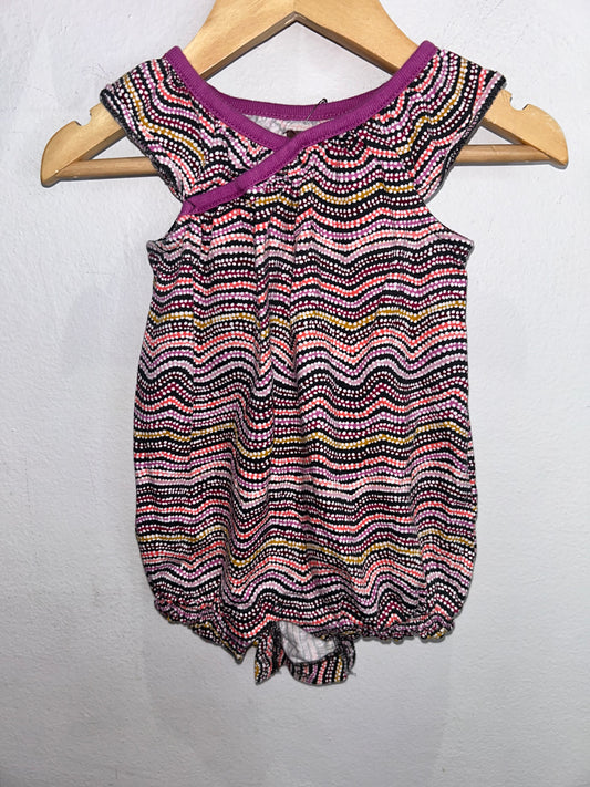 Tea Collection print shorty romper 3-6m