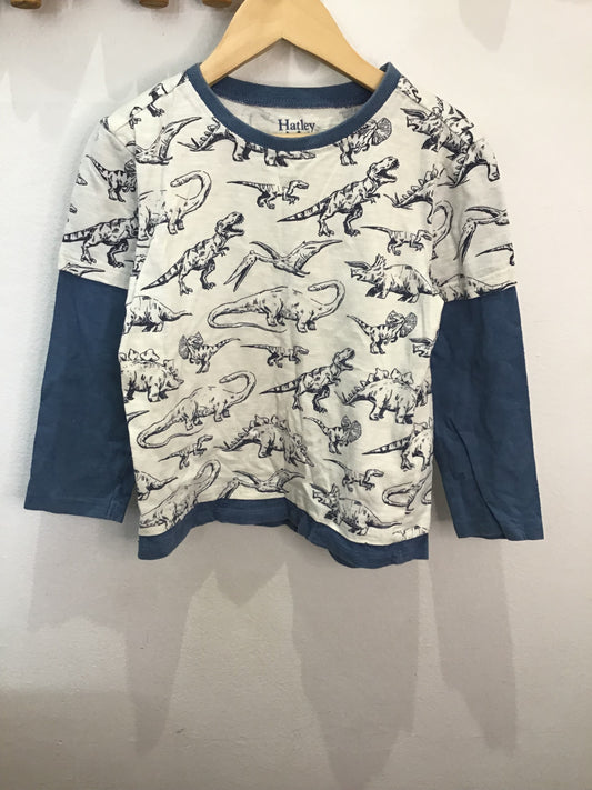 Hatlye dinos tee w sleeves 5y