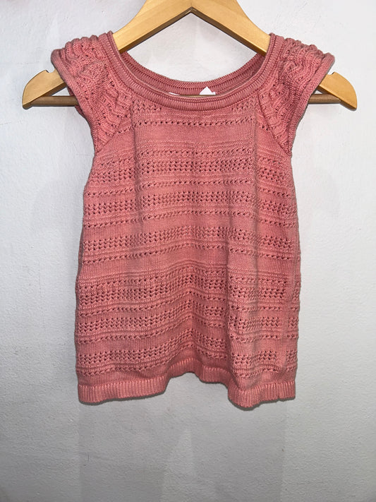 Rose knit cap sleeve tee 8y