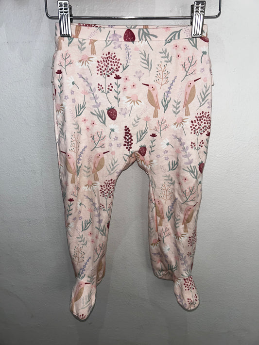 Pink footed forest print pants 12-18m