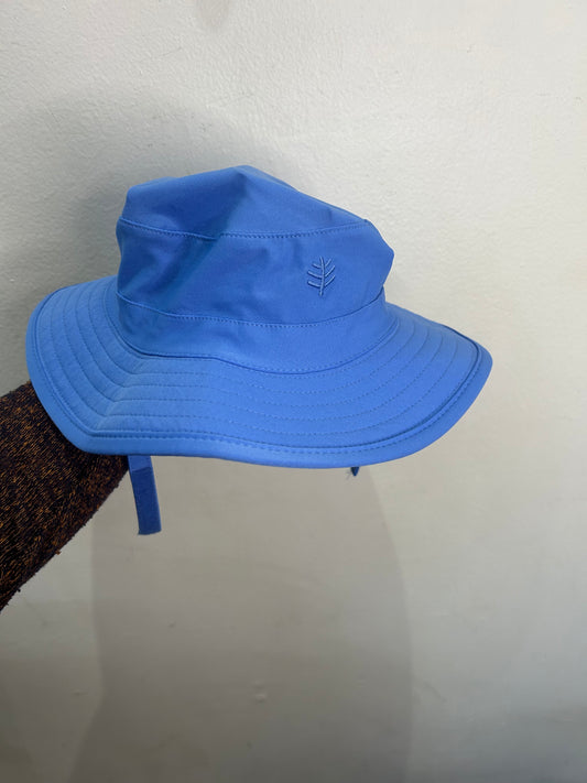 Blue water resistant sun hat 12-24m