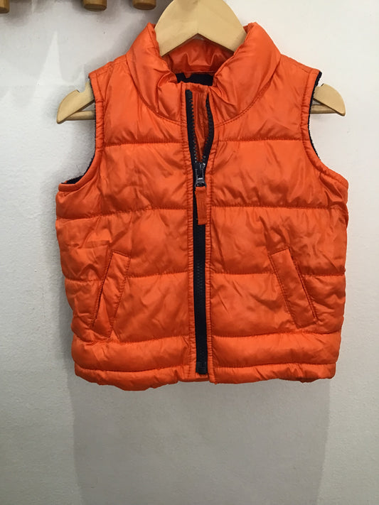 Orange puffer vest 12-18m
