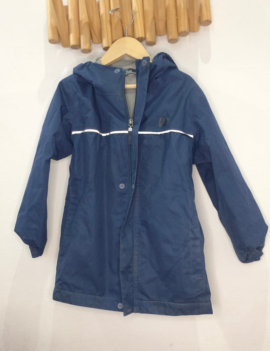 MEC blue fleece lined rain jacket 6y