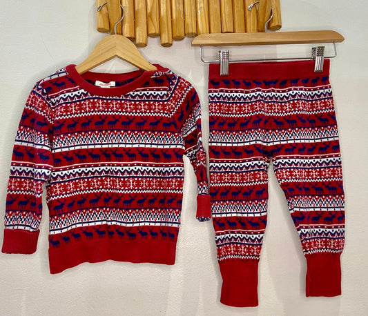 Red print sweater pants only 18-24m