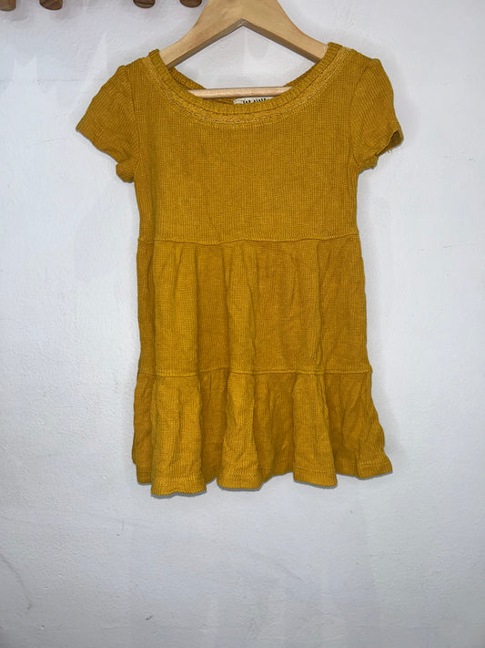 Mustard waffle dress 2y