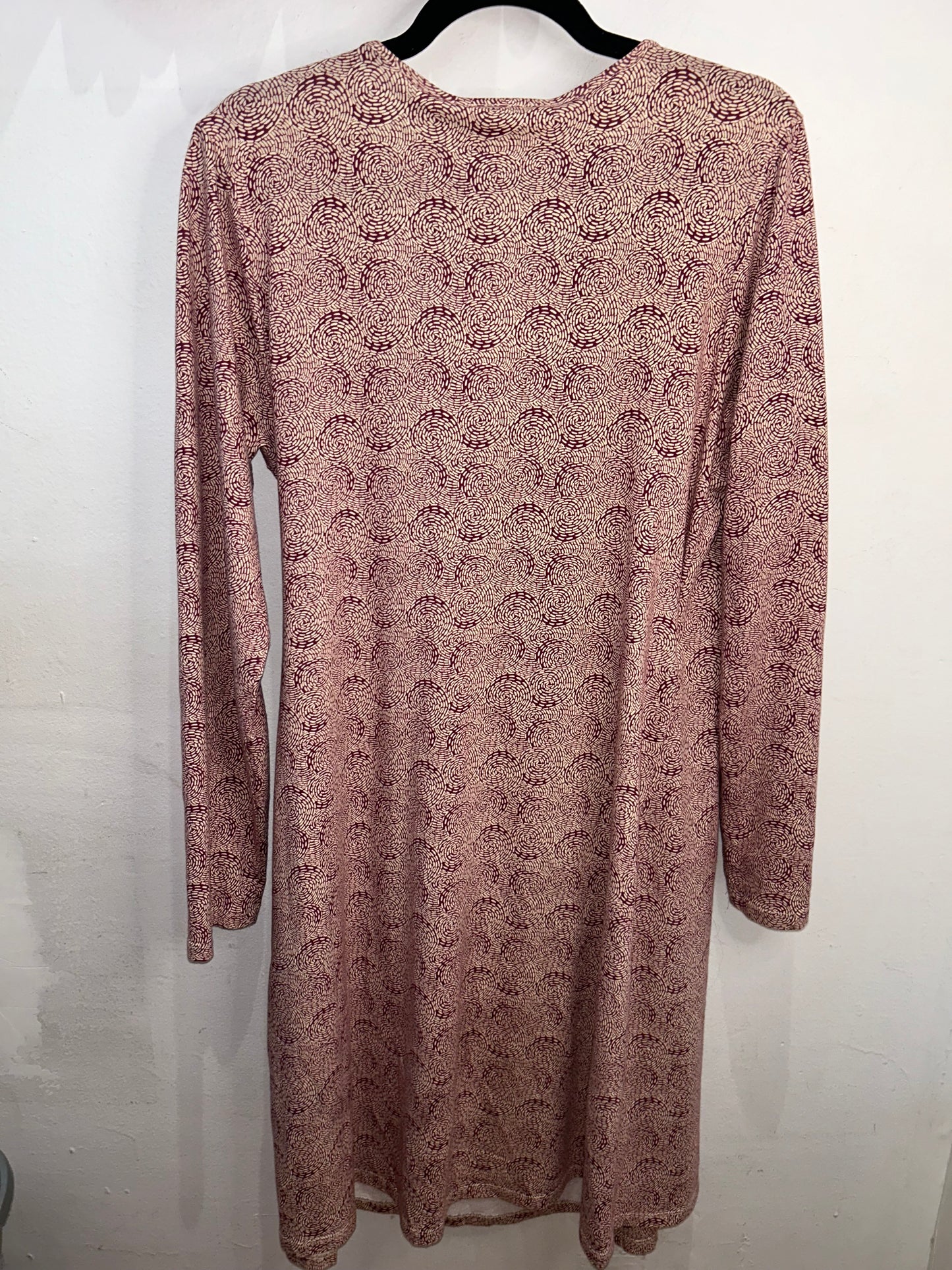 Maroon print wrap dress- adult XL