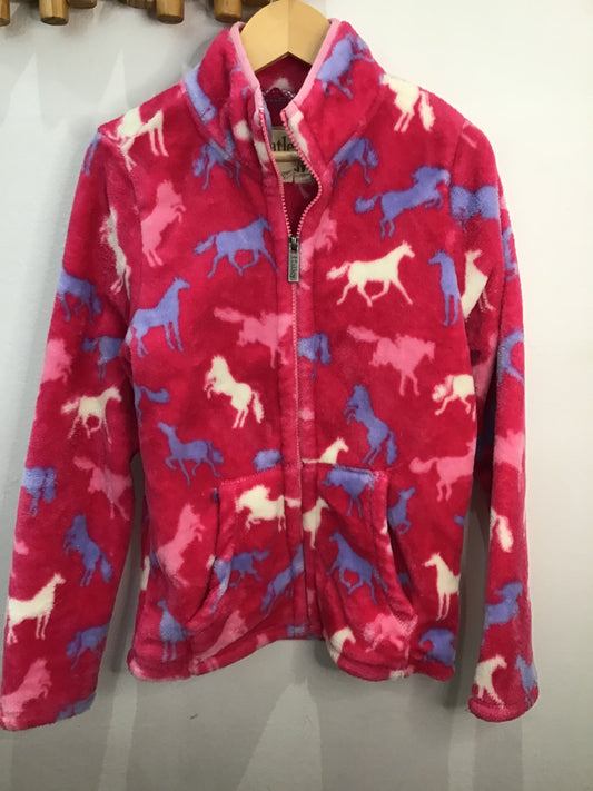Hatley fleecy pink zip-up 8y