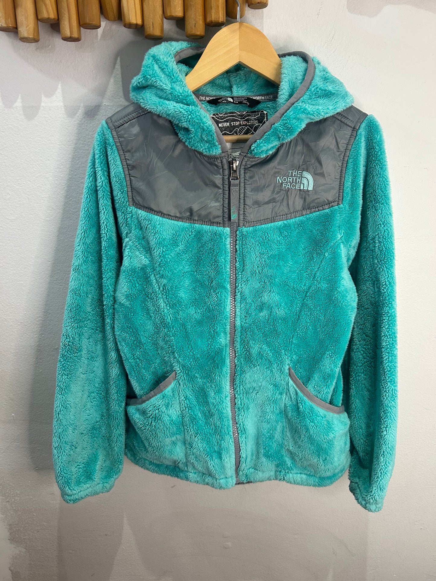 The North Face teal fleece 10-12y