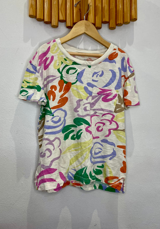 Abstract floral tee 12-13y