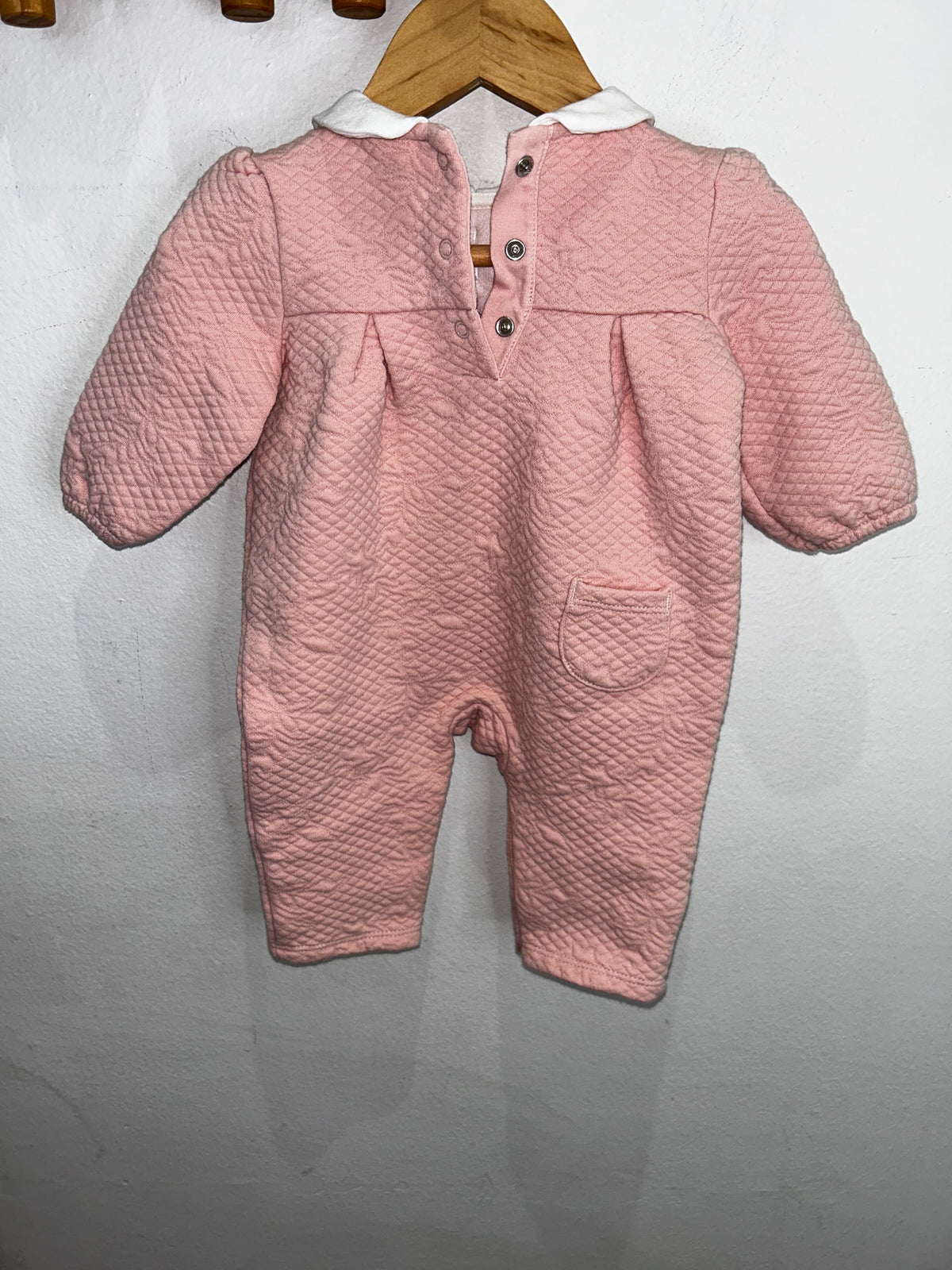 Quilted pink romper 0-3m