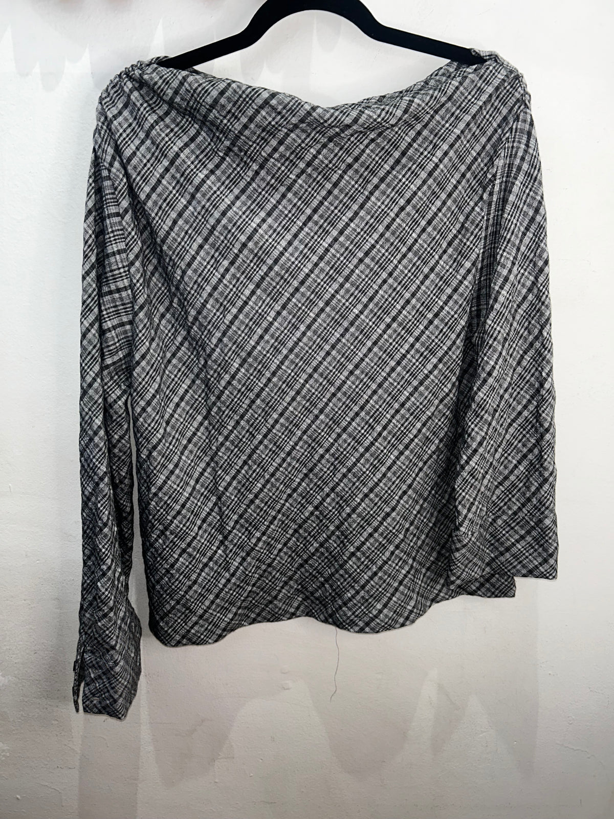 Grey checkered blouse - adult size M