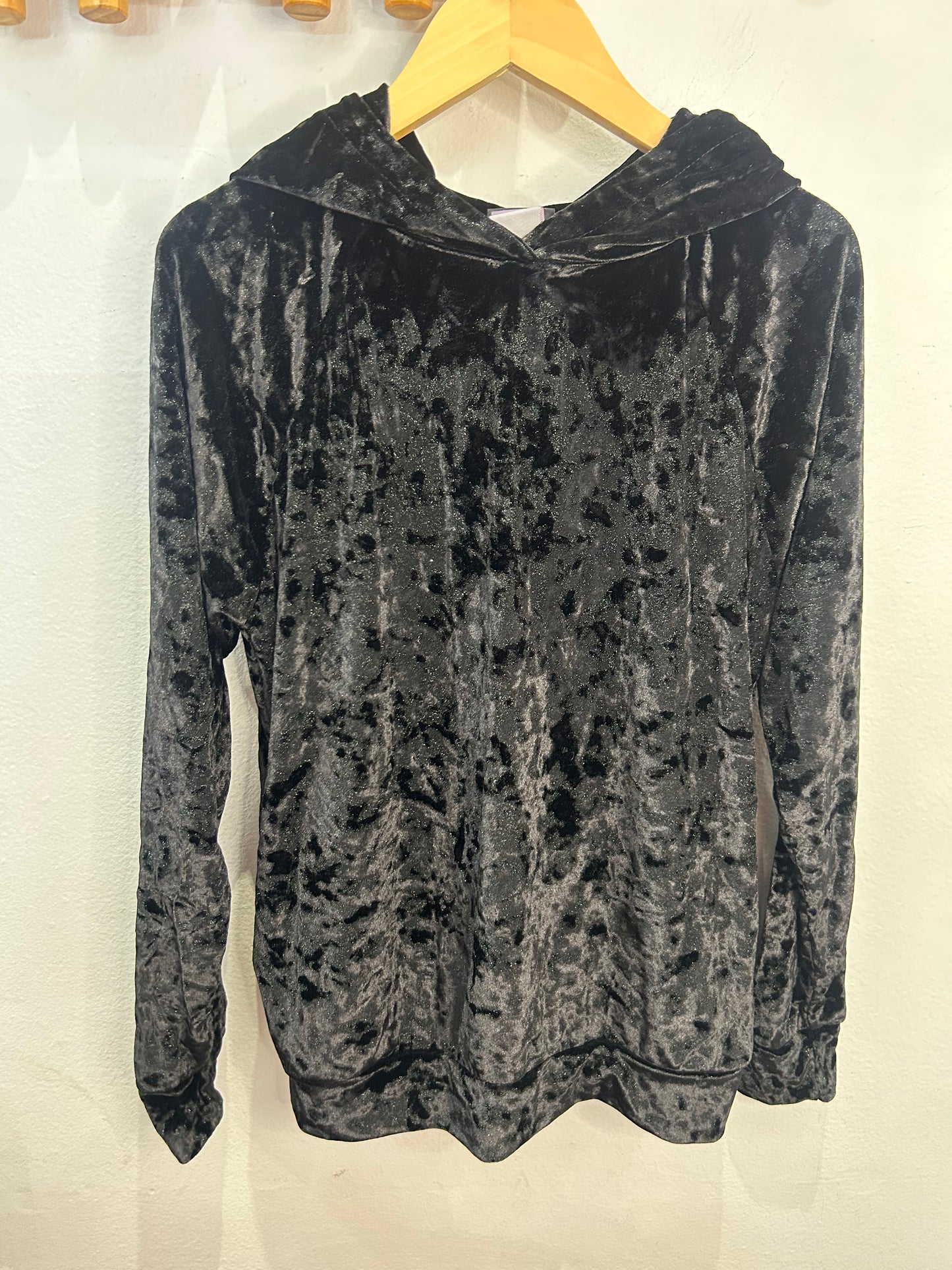 Black velvet hoodie 12y