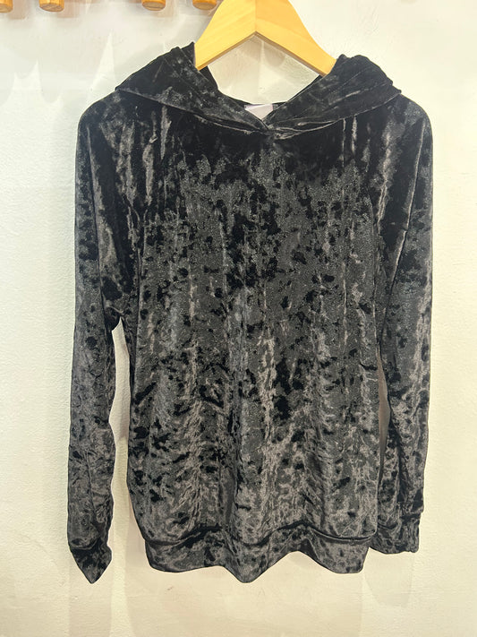 Black velvet hoodie 12y