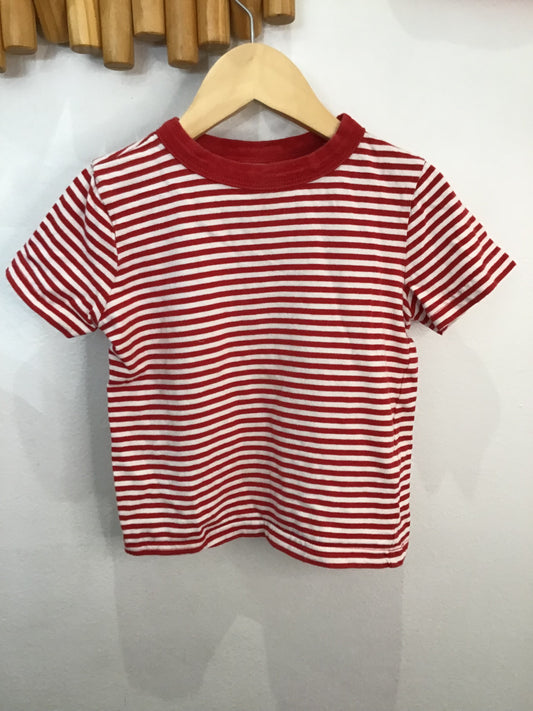 Tee red stripe 2y