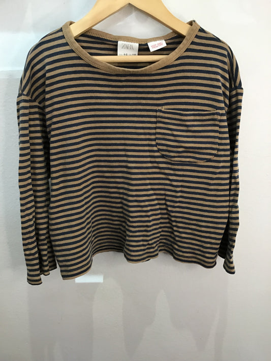 Longsleeve brown striped 3-4y