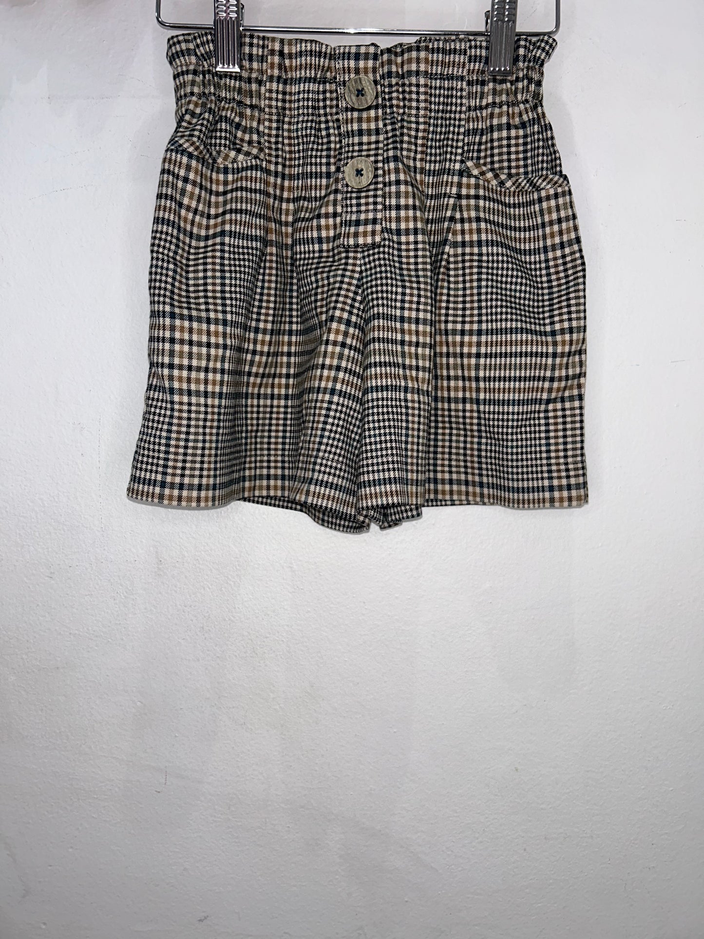 Plaid Hight Waist Short 7y