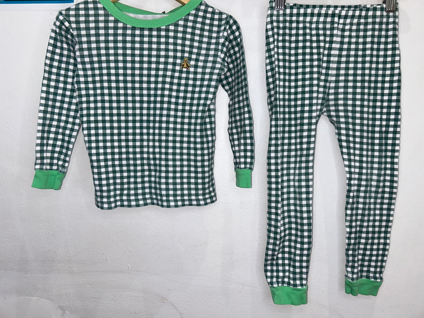 Green checkered pyjamas 4y