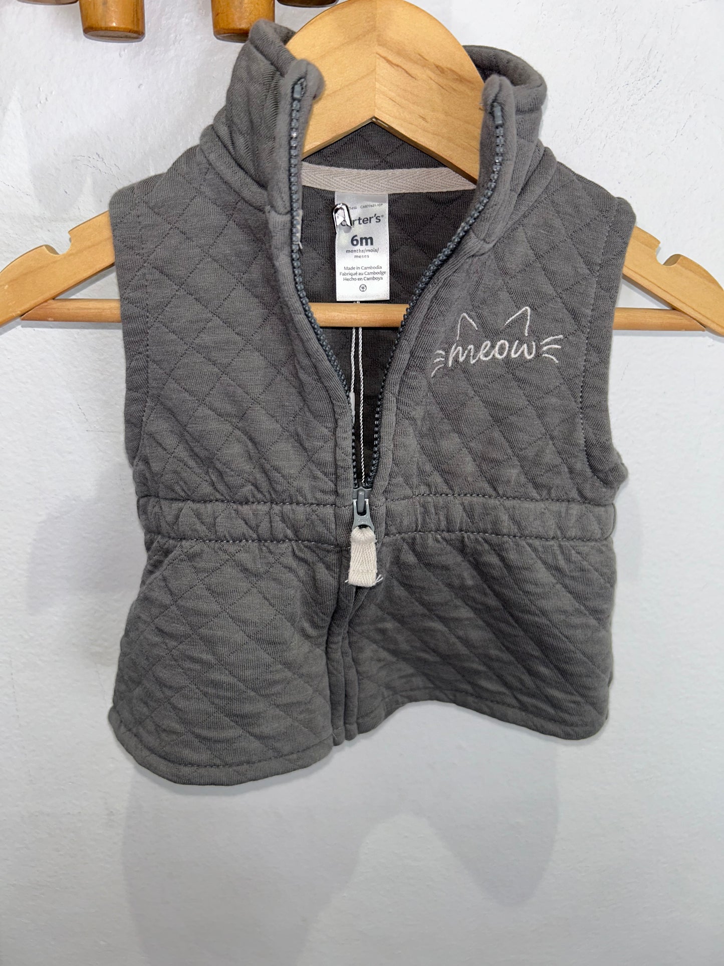 Meow quilted vest 6m