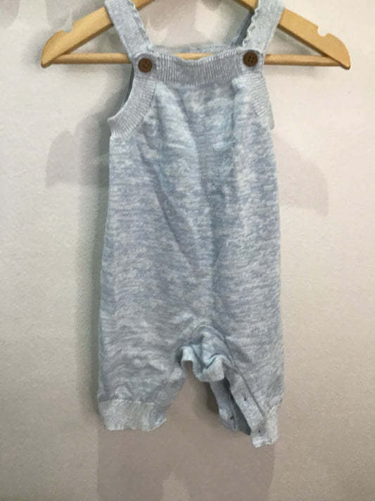 Blue knit romper 0-3m