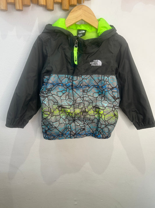 The North Face grey patterned rainjacket 18-24m