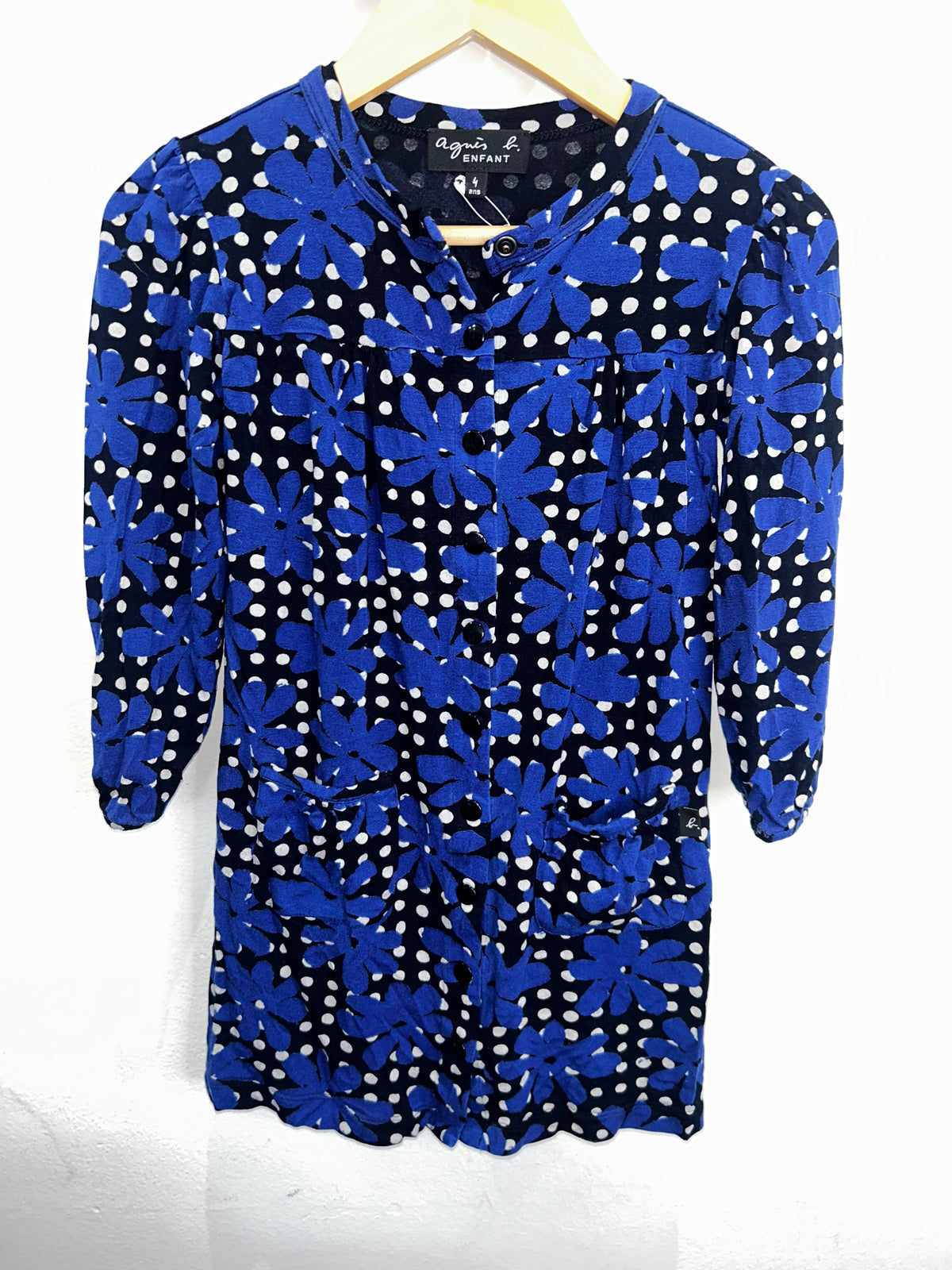 Agnes B blue floral dress 4y