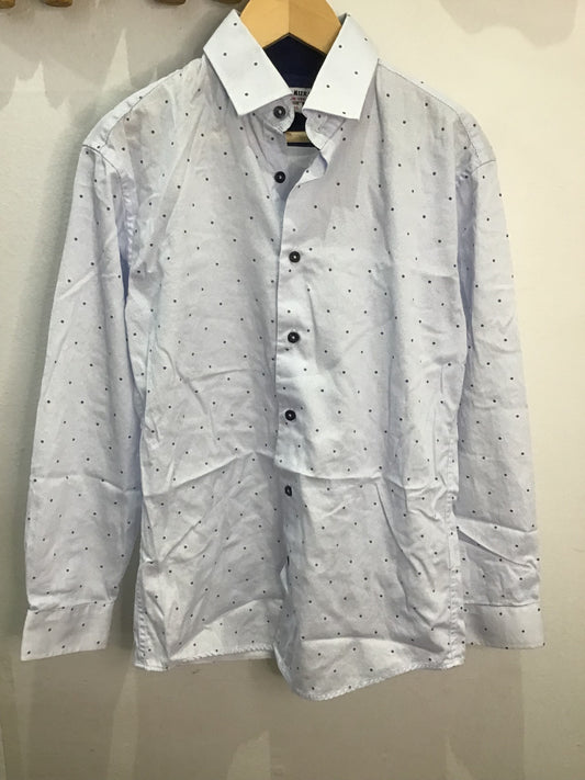 Blue dots dress shirt 12y