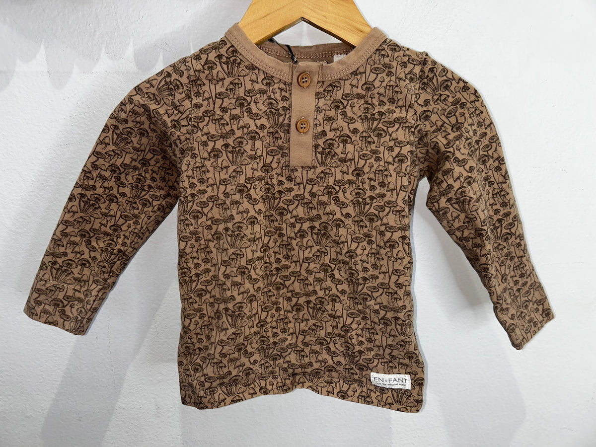 Mushroom print organic cotton longsleeve 9m