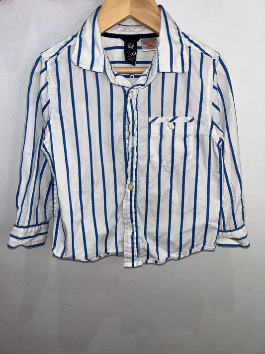 Blue vertical stripes shirt 2y