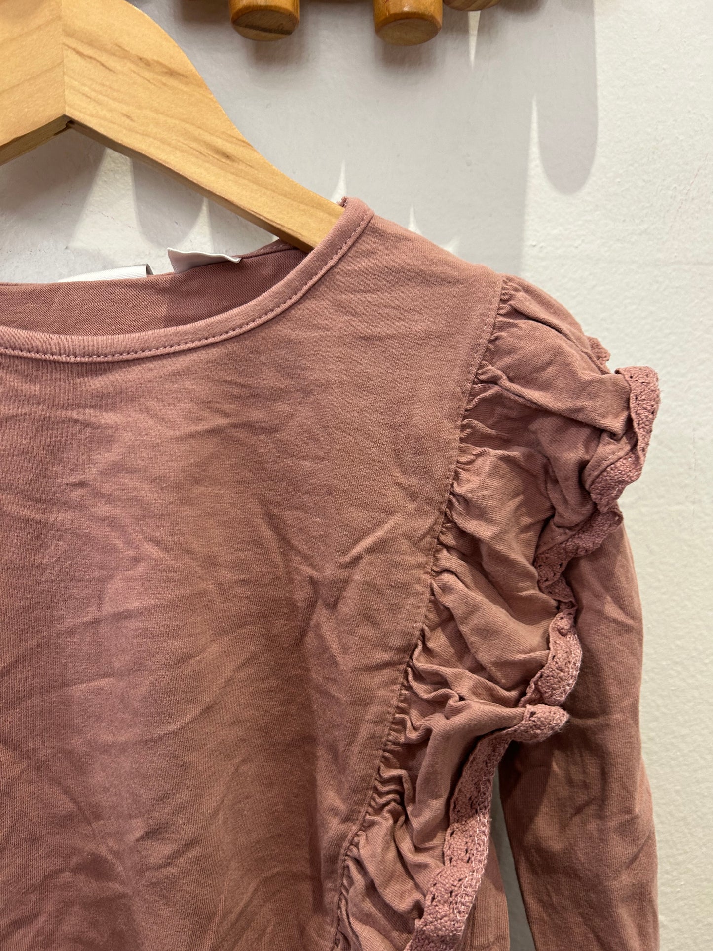 Pink side frill longsleeve 3-4y