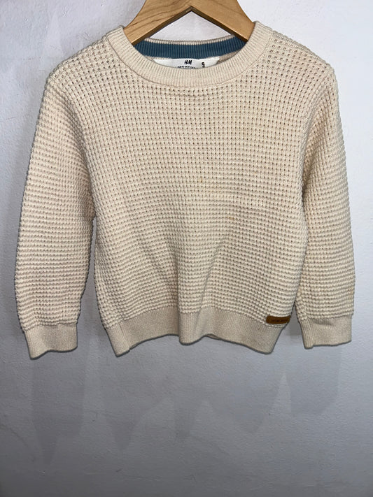 Cream wide knit sweater 18-24m