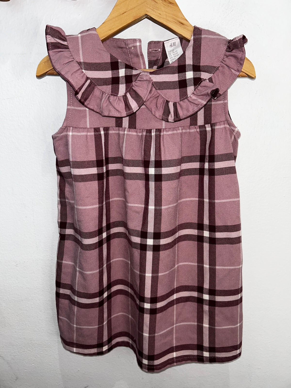 Purple plaid dress-18-24m