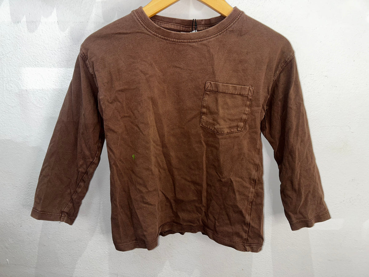 Brown pocket longsleeve 3-4y