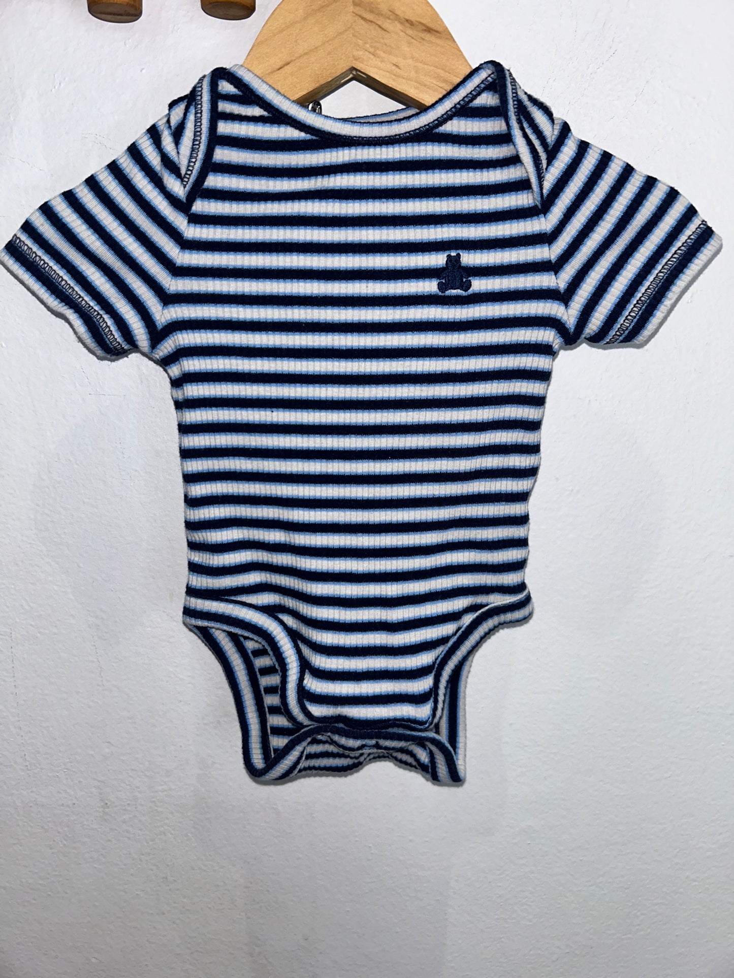 Blue ribbed onesie 0-3m