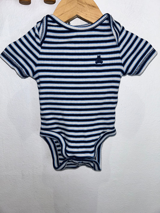 Blue ribbed onesie 0-3m