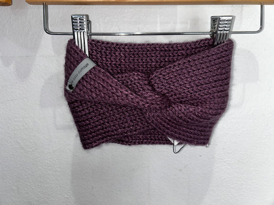 Purple knit ear cover headband 3-6y
