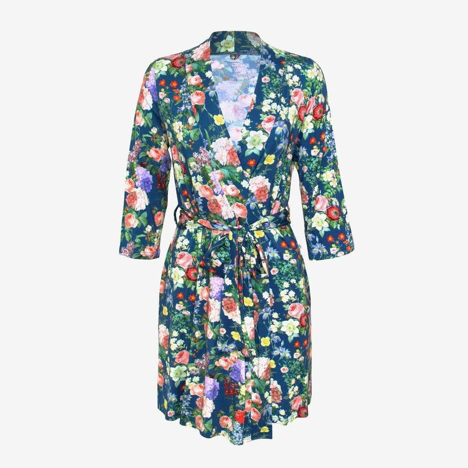 Blue floral bamboo robe S/M