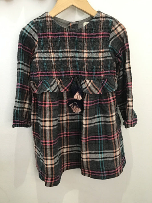 Checkered flannel dress 3-4y
