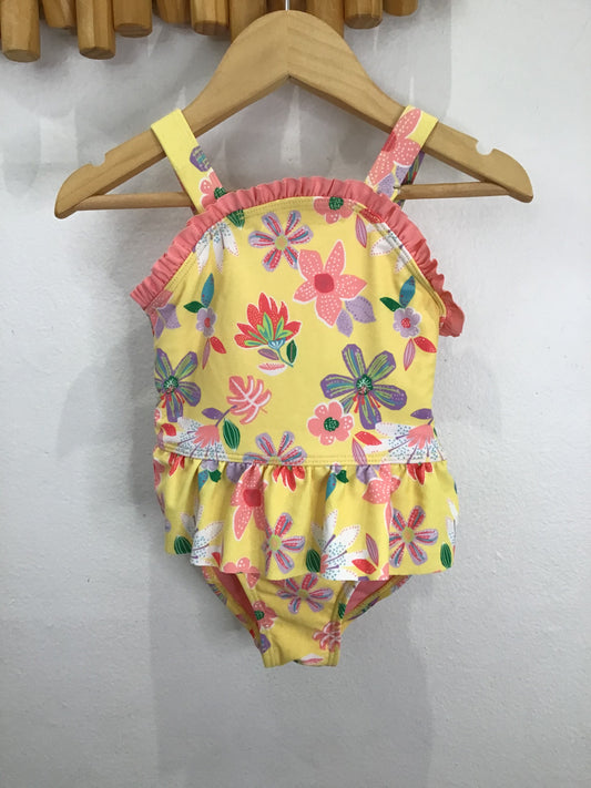 Yellow flowers swimsuit 6-12m