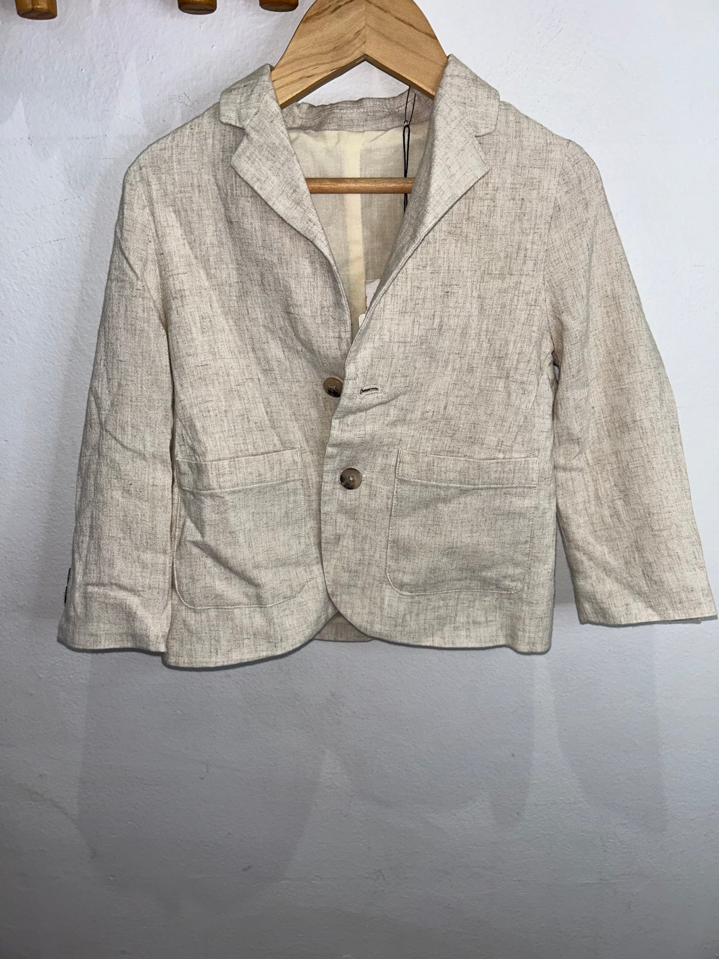 Beige linen suit set 3y