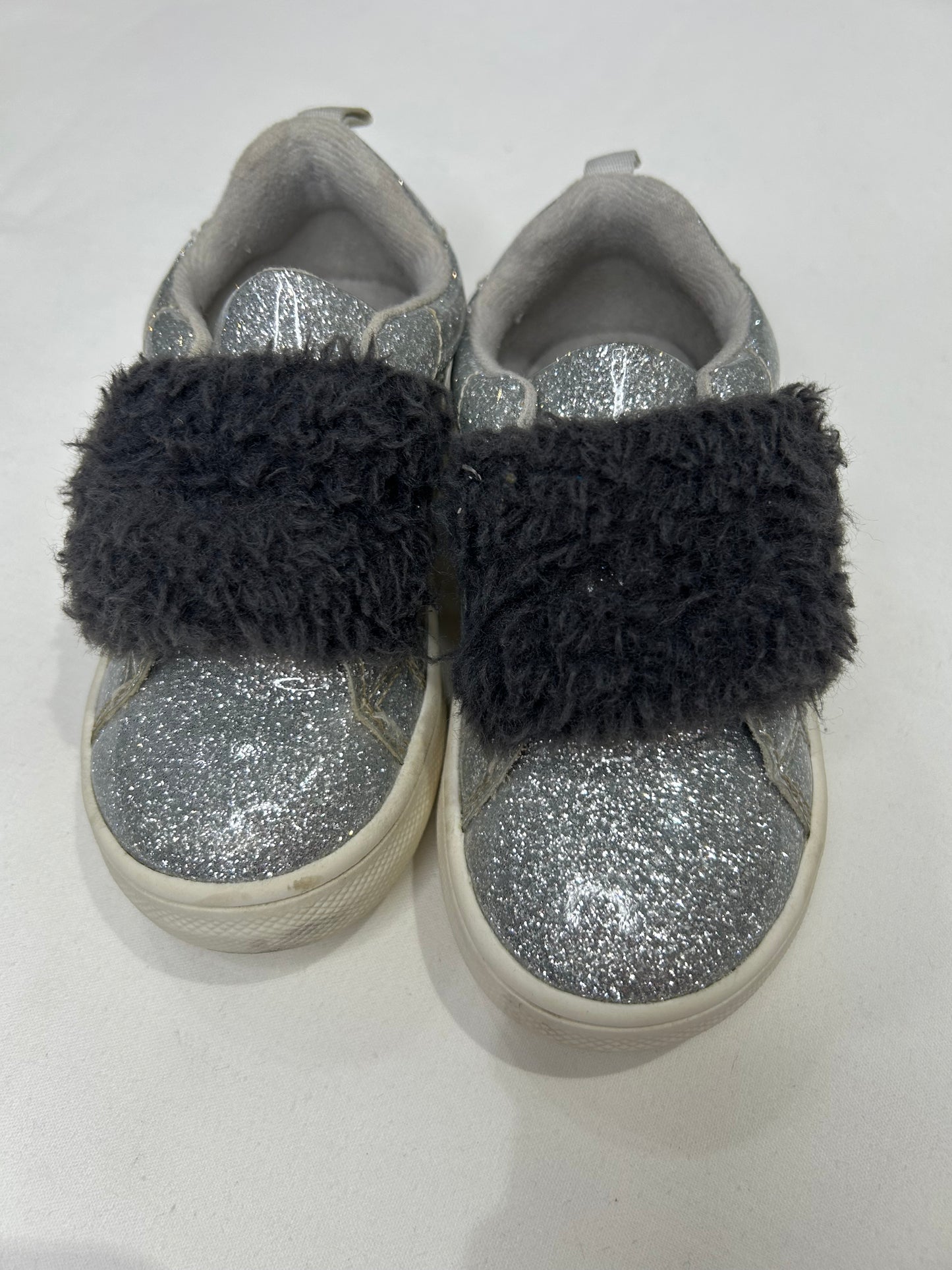 C7 sparkly silver slip-ons