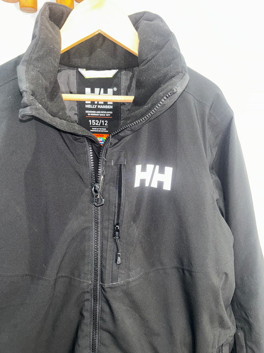 Helly Hansen black ski jacket 12y