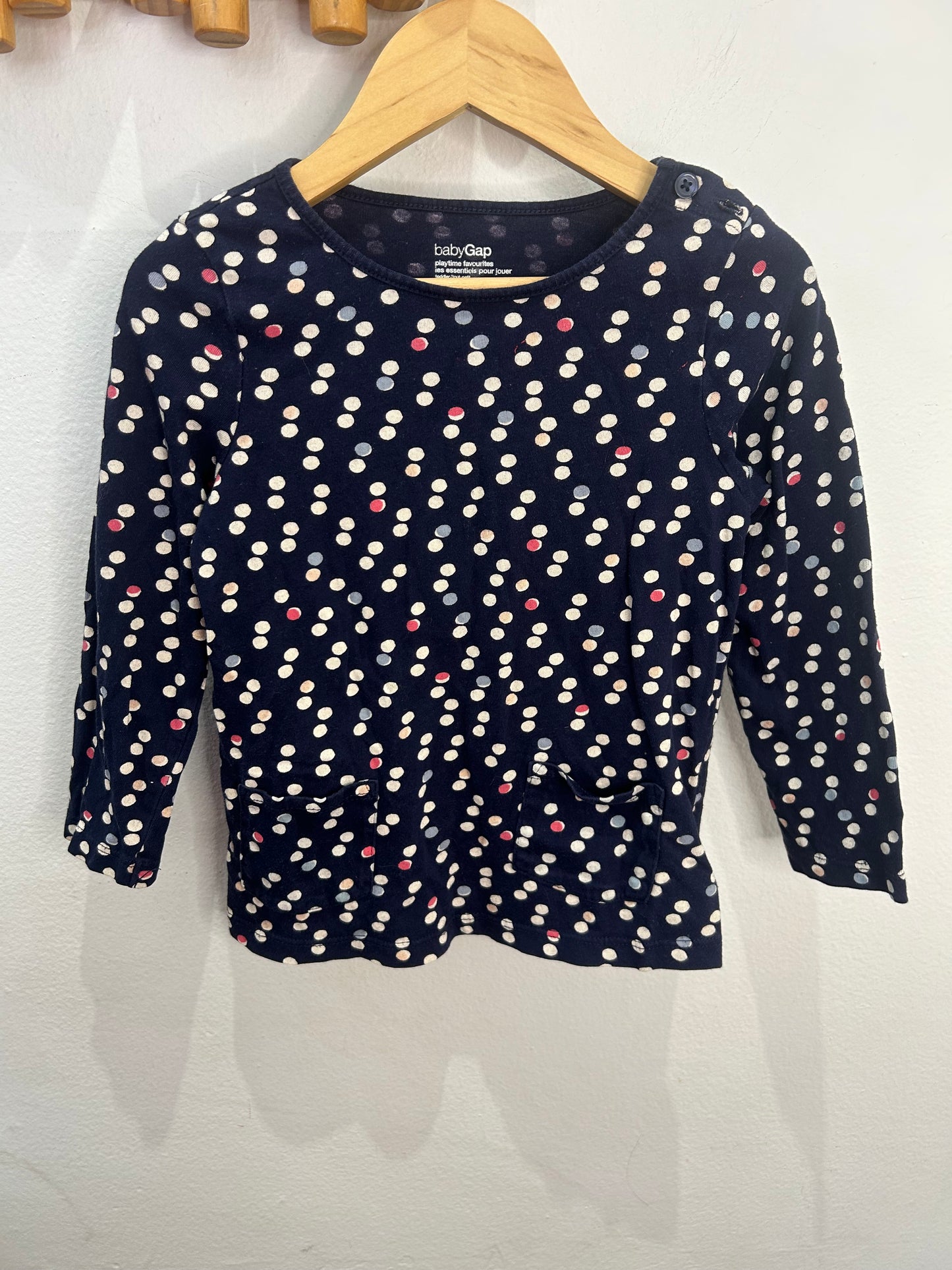 Dots navy longsleeve 3y