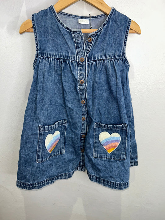 Denim dress with heart pockets 18-24m